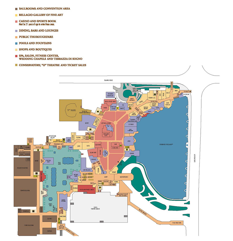 Bellagio Facility Map - Las Vegas